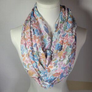 Colorful Floral Infinity Scarf 100% Viscose Lightweight Womens Accessory